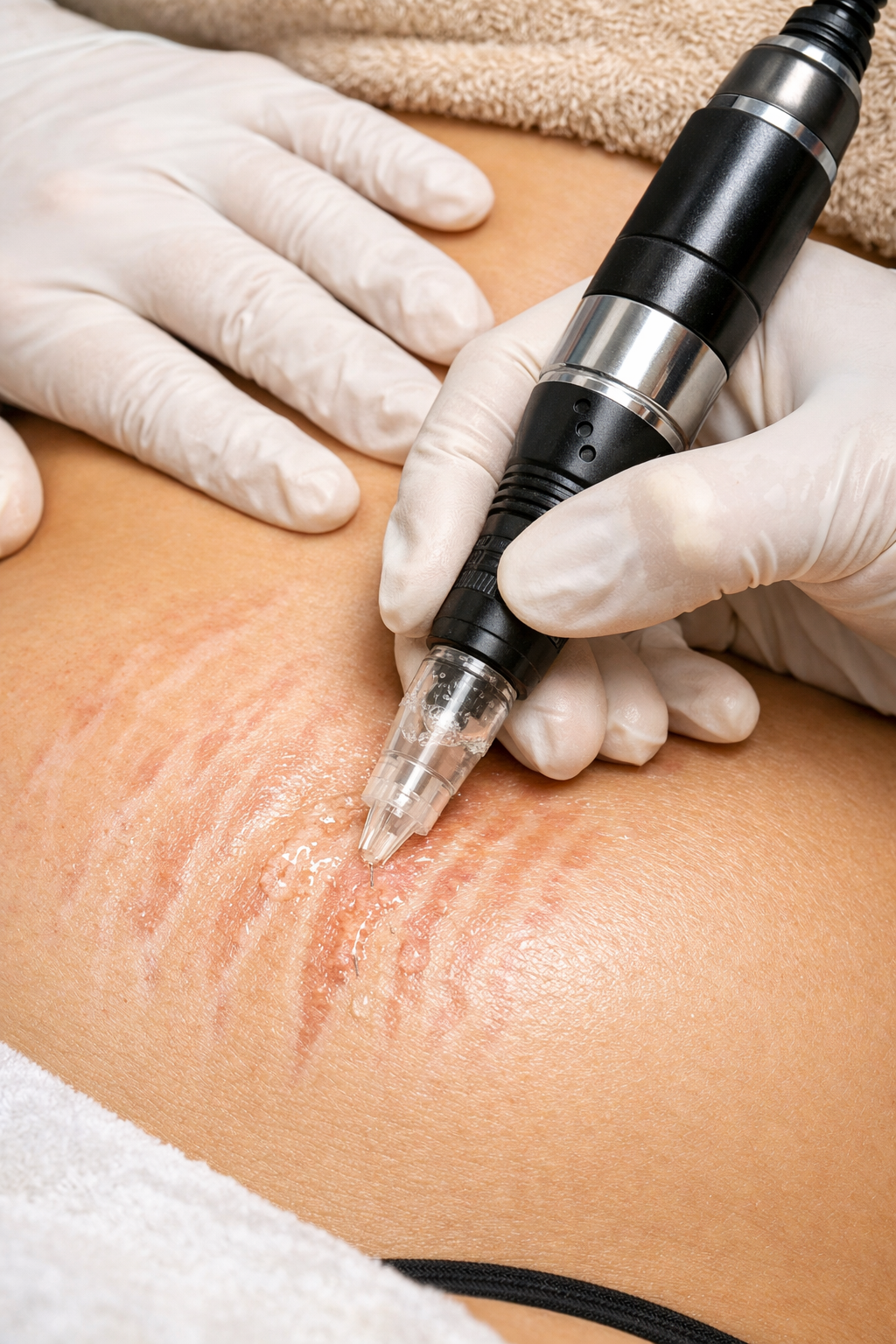 Ação detalhada da micropuntura nas estrias